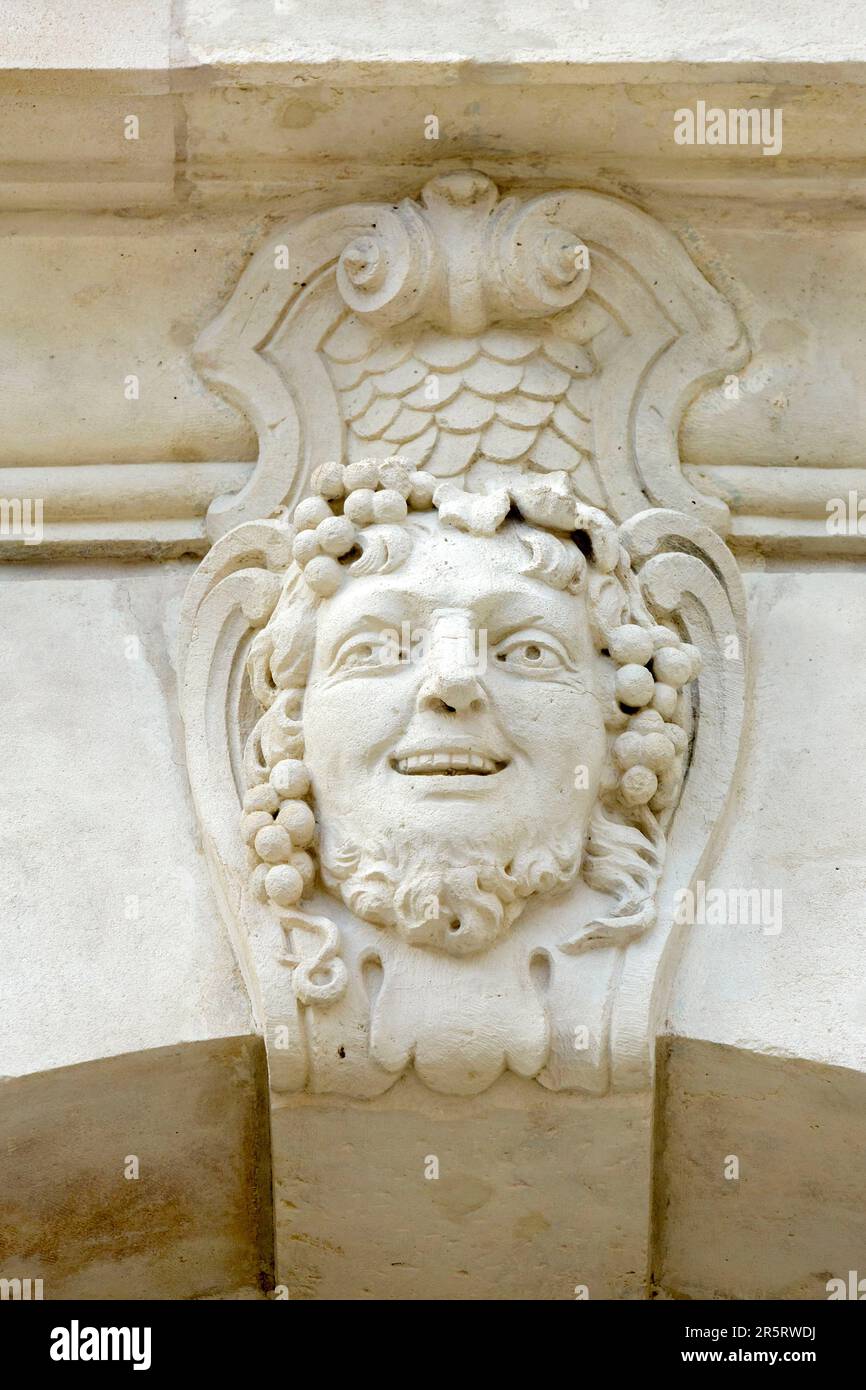 France meurthe et moselle nancy mascaron ornament on a facade of