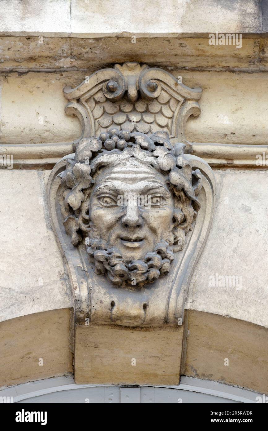 France meurthe et moselle nancy mascaron ornament on a facade of