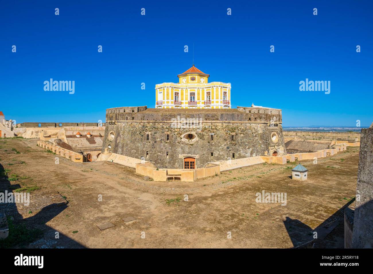 Portugal, Alentejo region, Elvas, fortified garrison town (UNESCO world heritage), 18th century Nossa Senhora da Graça Fort or Conde de Lippe Fort Stock Photo