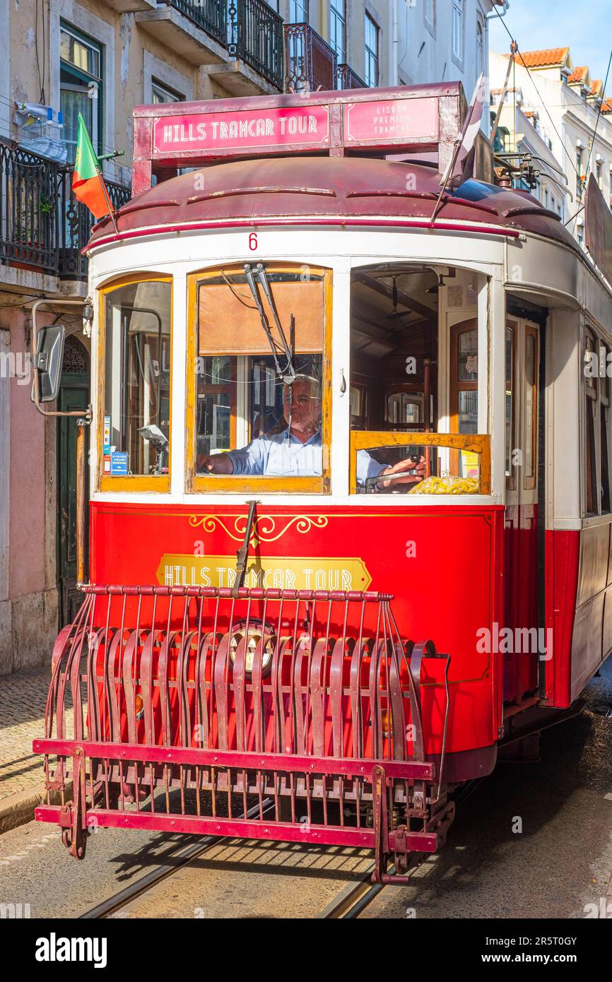 Portugal, Lisbon, city tour by tourist tram Stock Photo Alamy