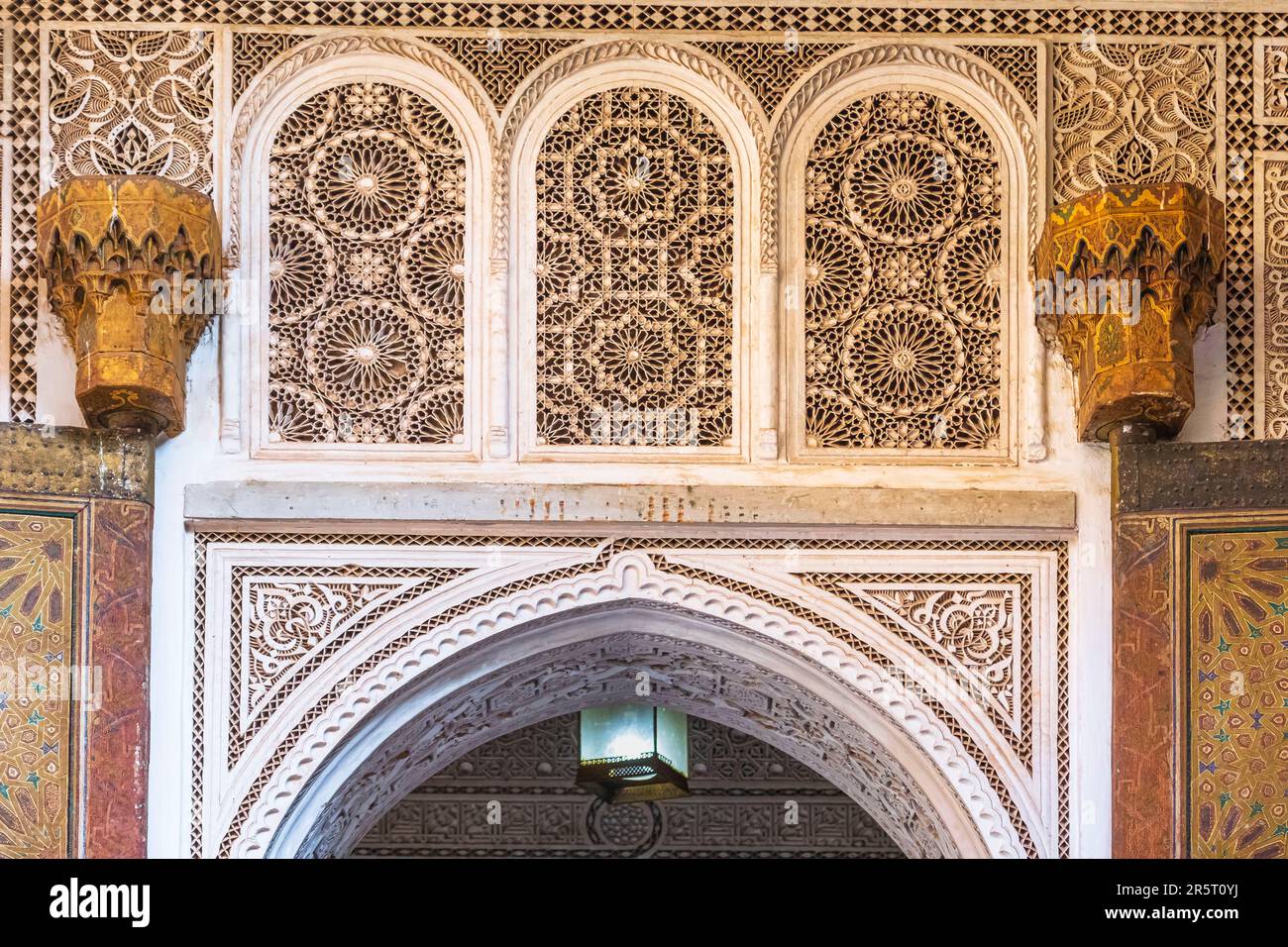 Morocco, Marrakesh, imperial city, the medina (UNESCO World Heritage Site), Bahia Palace, former 19th century palace, one of the masterpieces of Moroccan architecture and Moroccan art Stock Photo