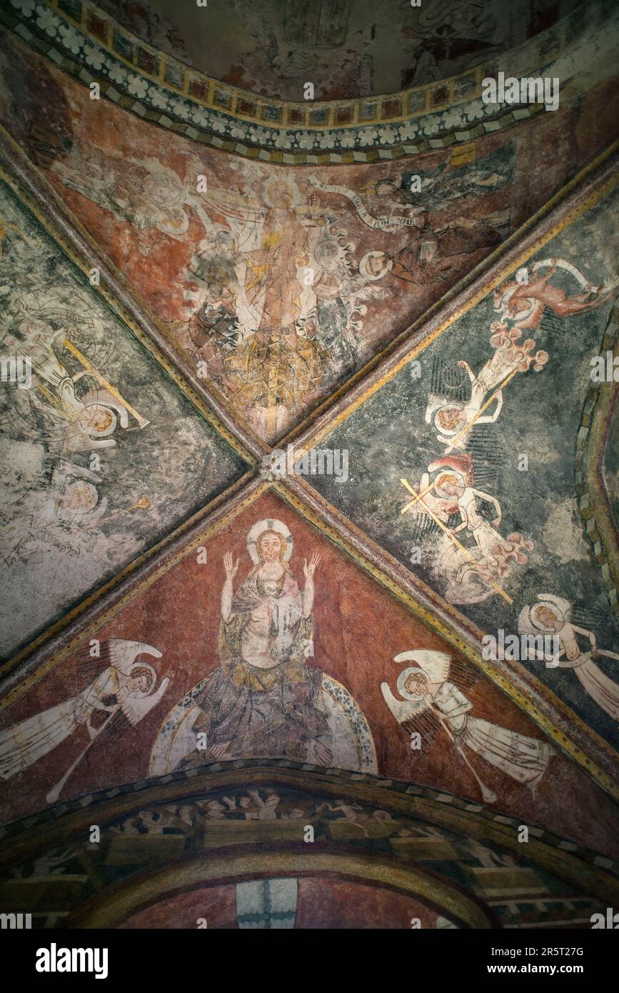 France, Haute Loire, blassac, Saint Roch church, wall paintings date ...