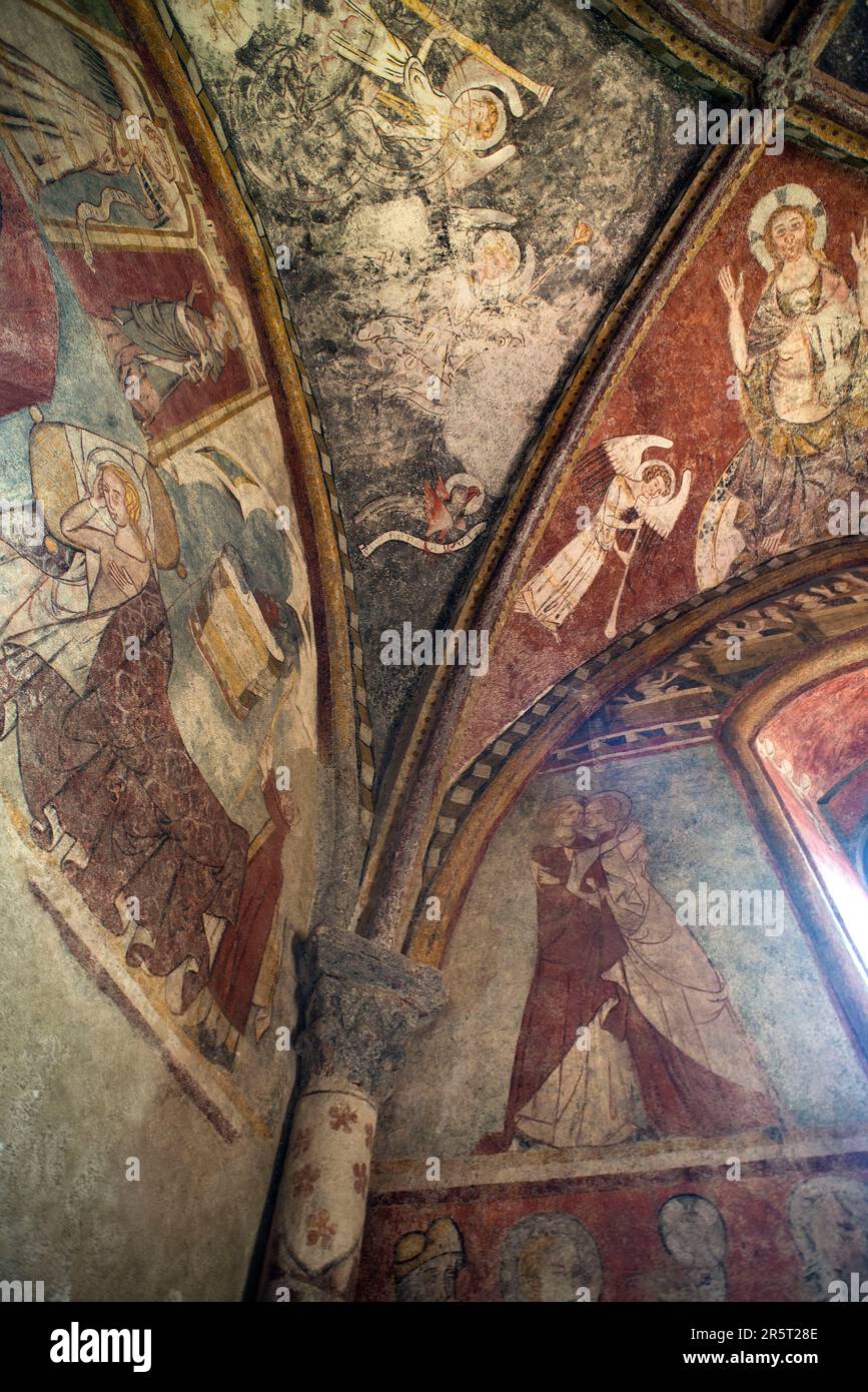 France, Haute Loire, blassac, Saint Roch church, wall paintings date ...