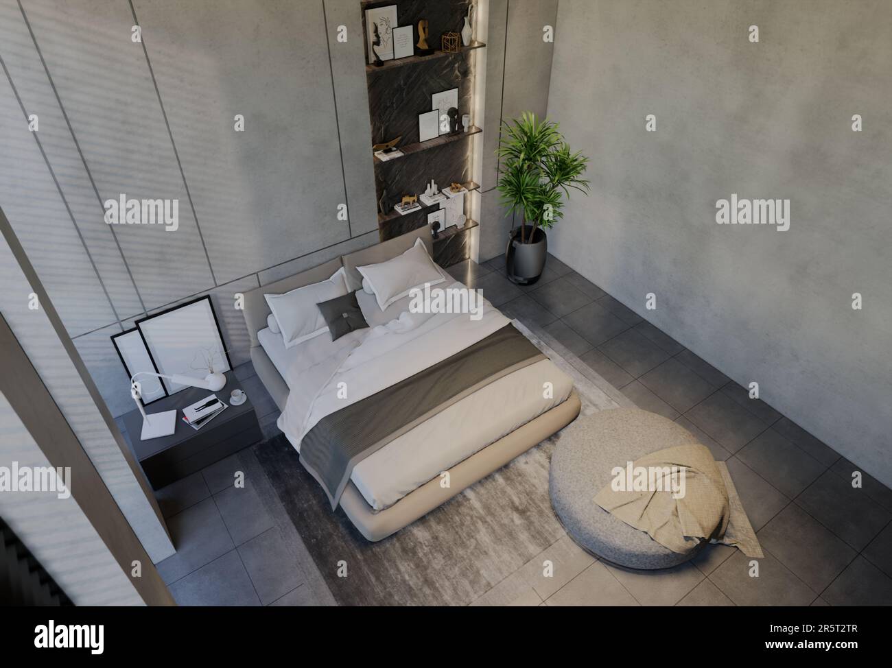 Modern bedroom interior design contemporary, with natural tones on the ...