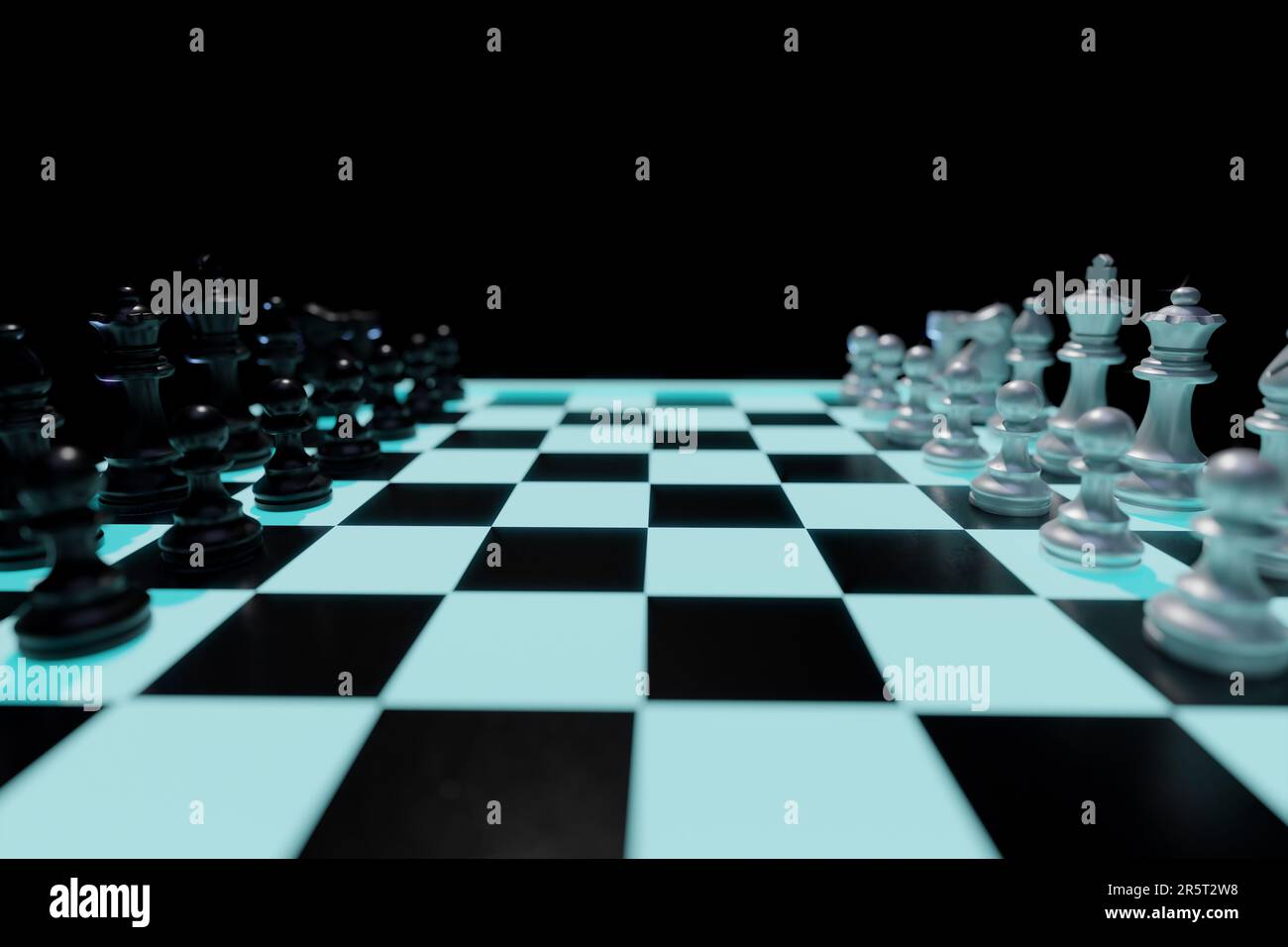 3D Digital Chess Board dynamic lighting futuristic detailed, tension,  competition, strategy, planning, dark background, bokeh, blur Stock Photo -  Alamy