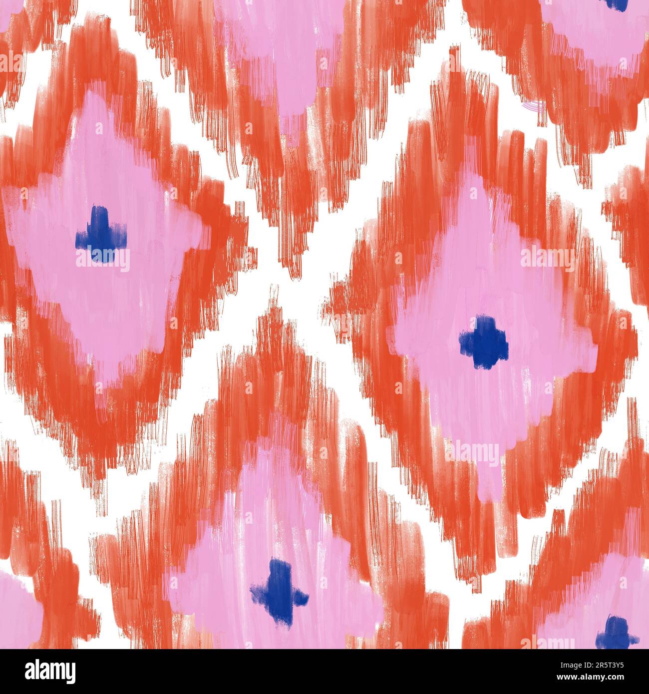 Hand drawn seamless pattern with ikat ethnic traditional indonesian