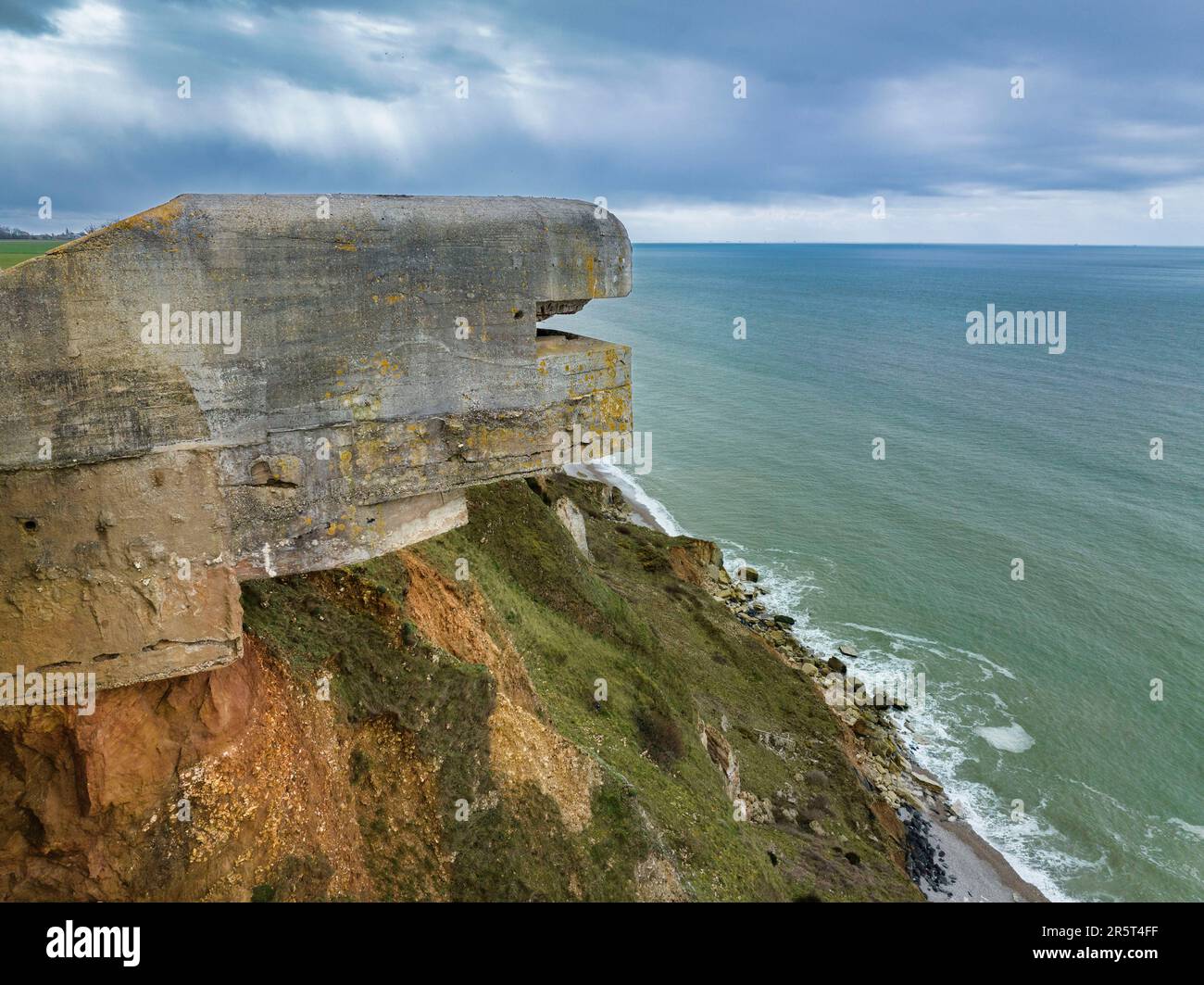 France, Seine Maritime, Heuqueville, Cote d'Abatre, the blockhouse of a ...