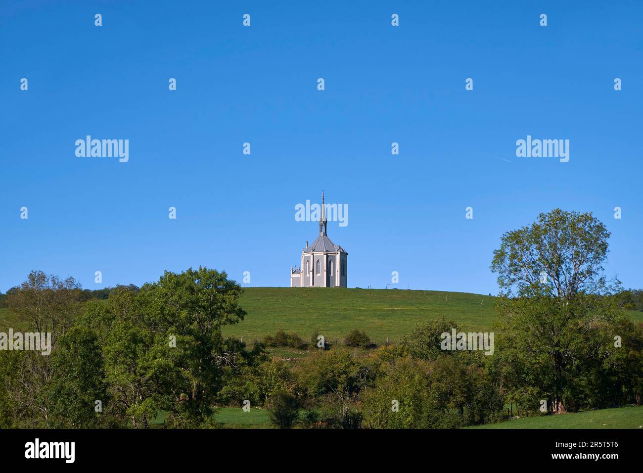 France, Doubs, Ouhans, Notre Dame des Anges Chapel Stock Photo