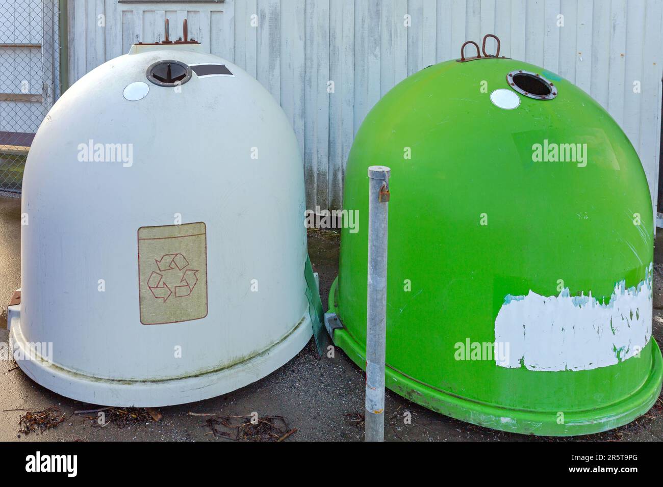 Two Containers for Glass Bottles Recycling in Sweden Stock Photo - Alamy