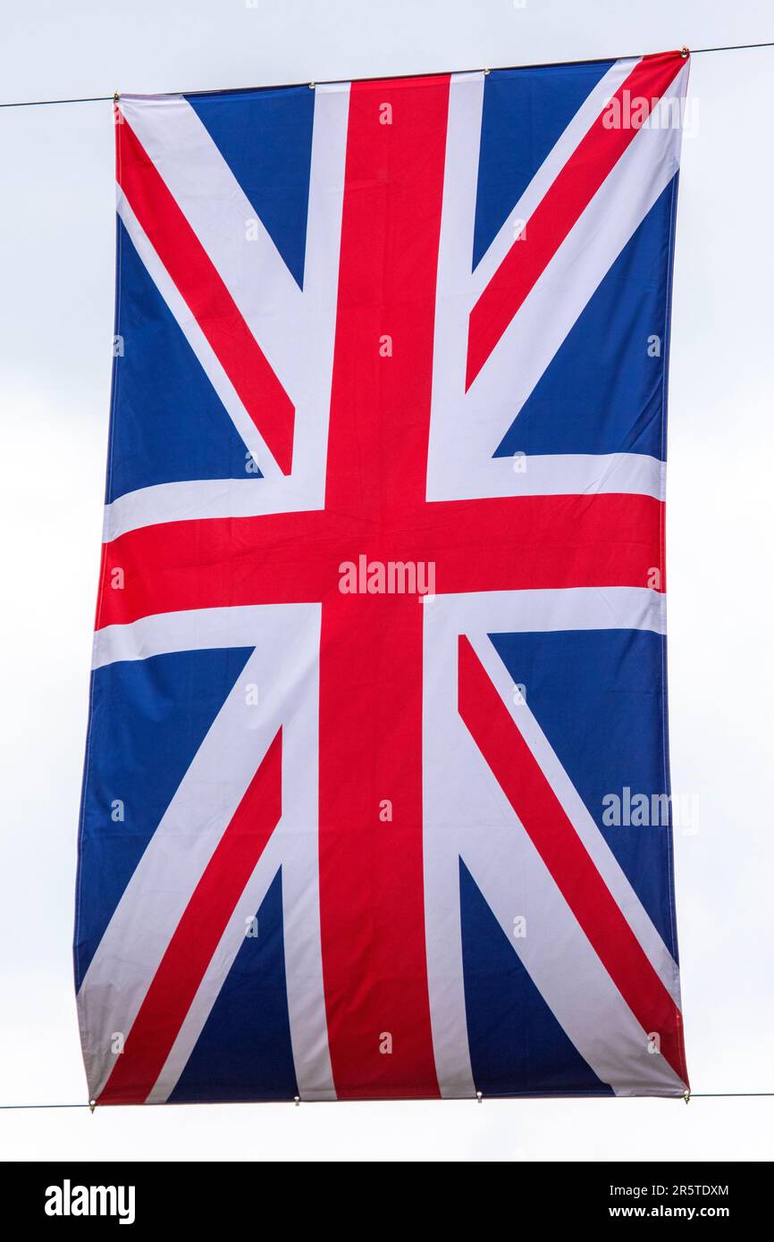 Close-up of a Union flag, on Regent Street in London, UK, commemorating ...