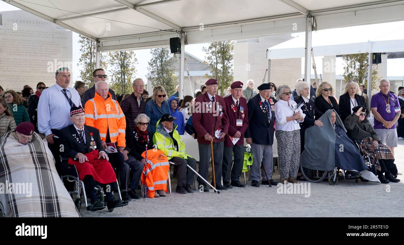 DDay veterans attend a service at the British Normandy Memorial at VersurMer in France ahead
