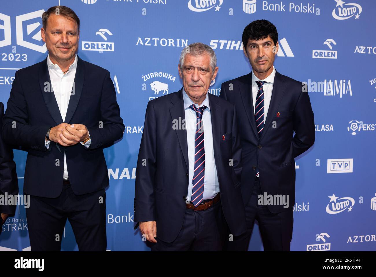 Warsaw, Poland. 29th May, 2023. Grzegorz Mielcarski (L), Fernando Santos (C), Joao Costa (R) are seen during the Gala of Ekstraklasa 2023 in Warsaw. Credit: SOPA Images Limited/Alamy Live News Stock Photo