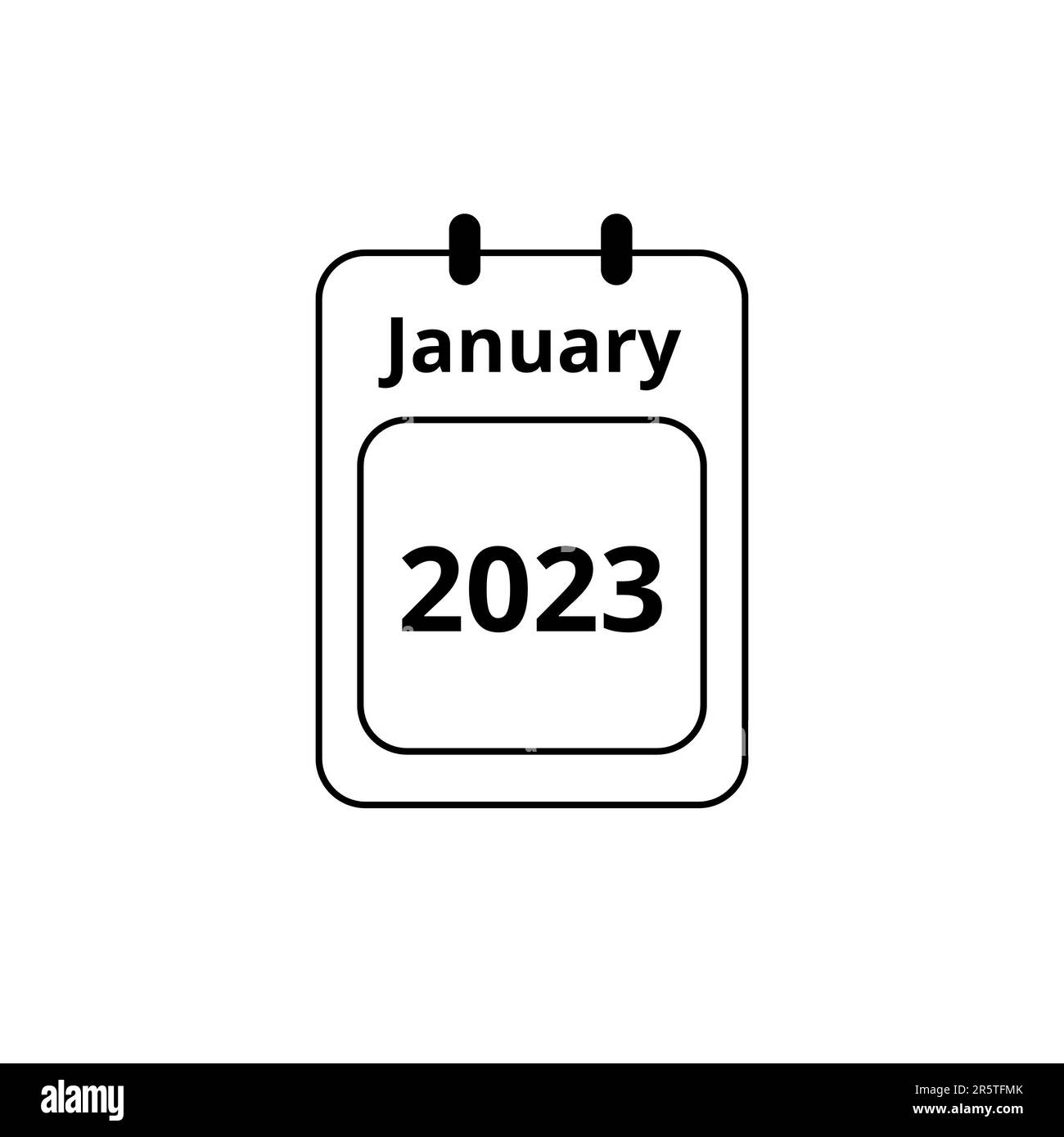 An illustration of a January themed calendar of 2023 on a white An illustration of a January themed calendar of 2023 on a white