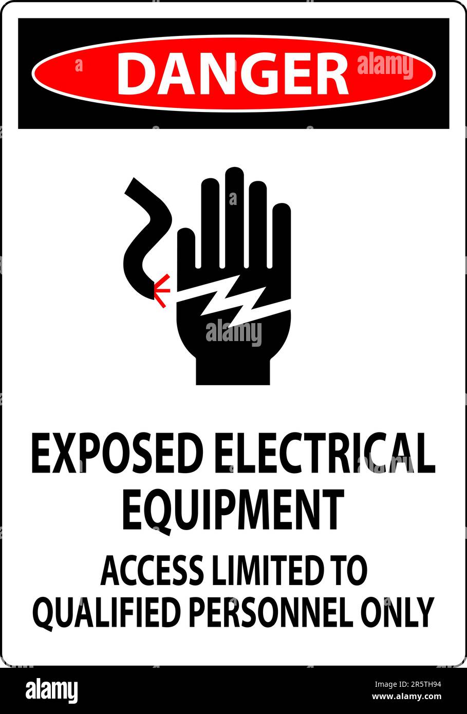 Danger Sign Exposed Electrical Equipment, Access Limited To Qualified Personnel Only Stock Vector