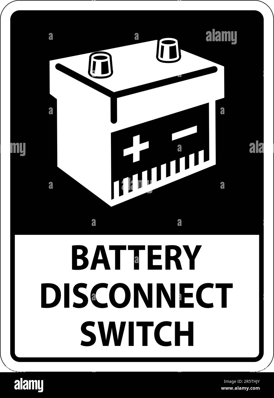 Battery Disconnect Switch Sign On White Background Stock Vector Image