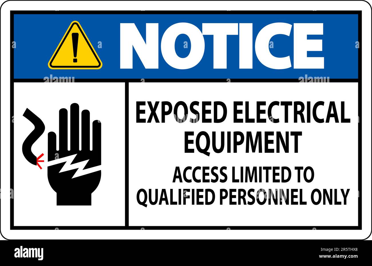 Notice Sign Exposed Electrical Equipment, Access Limited To Qualified