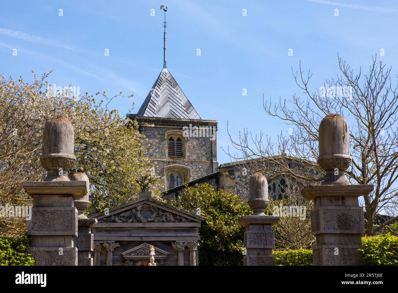 Sussex, UK - April 29th 2023: The Fitzalan Chapel, viewed from the gardens at Arundel Castle in Arundel, West Sussex. Stock Photo
