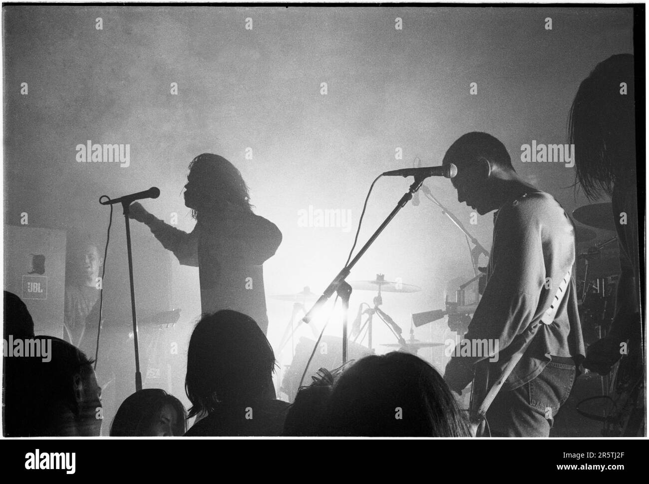 The British band Scorpio Rising playing live at Cardiff University on 5 May 1992. Photograph: Rob Watkins Stock Photo