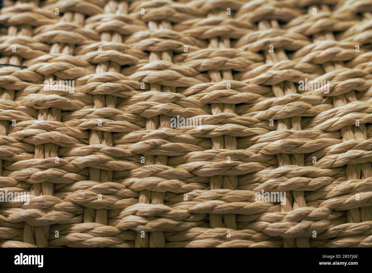 Wicker straw textured background, close-up Stock Photo