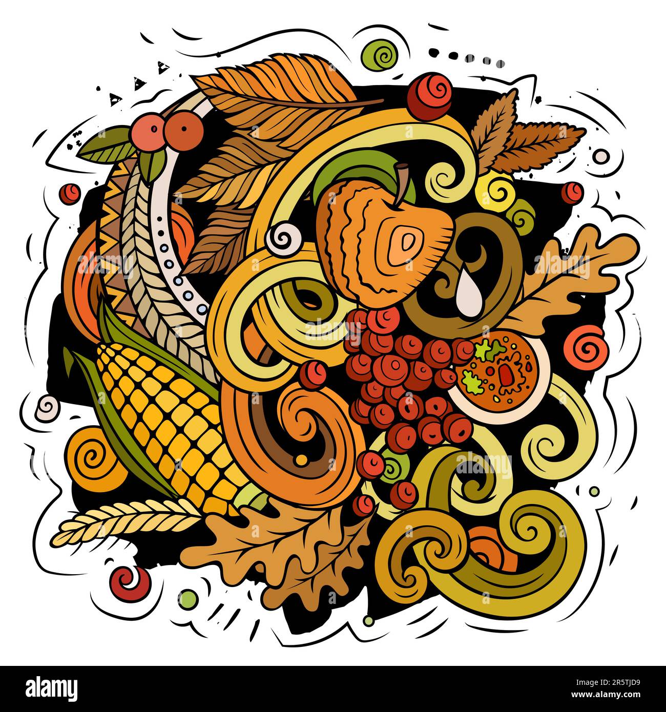Autumn cartoon vector doodles illustration. Fall design. Season ...