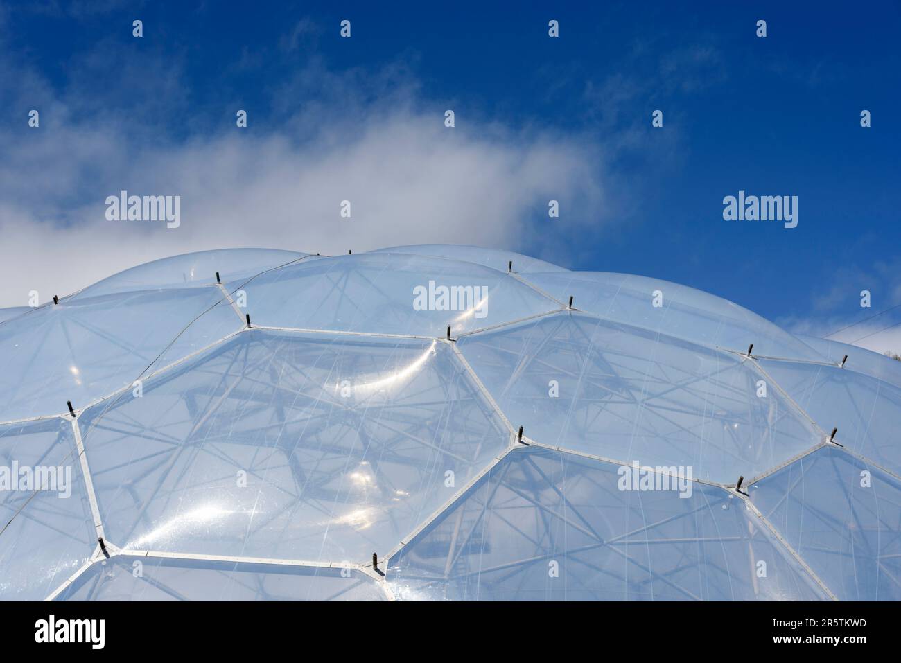 Giant dome of the Eden Project, near St Austell, Cornwall, England, UK Stock Photo