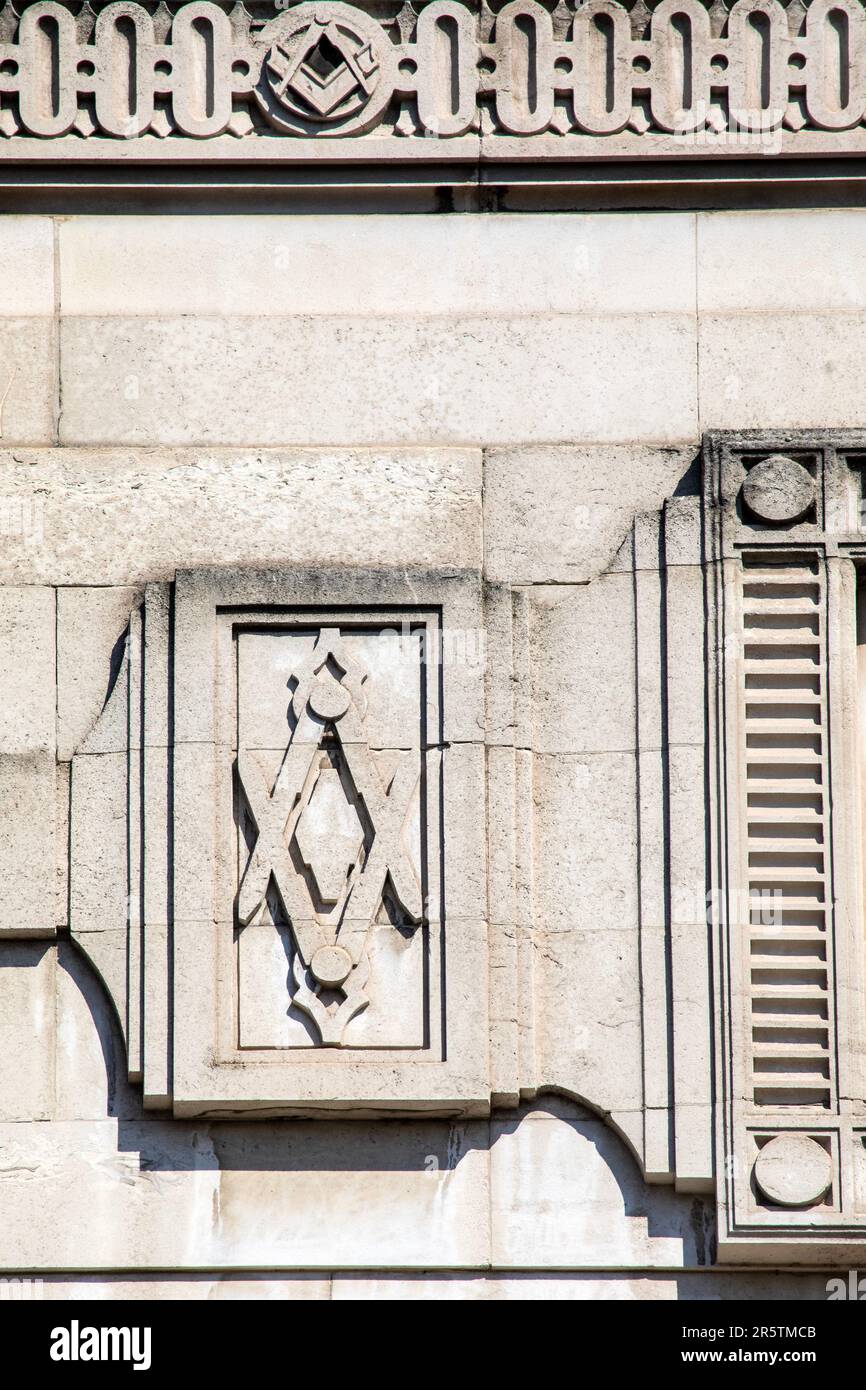 Freemasons Hall, on Great Queen Street in London, UK - the HQ of the United Grand Lodge of England and the Supreme Grand Chapter of Royal Arch Masons Stock Photo