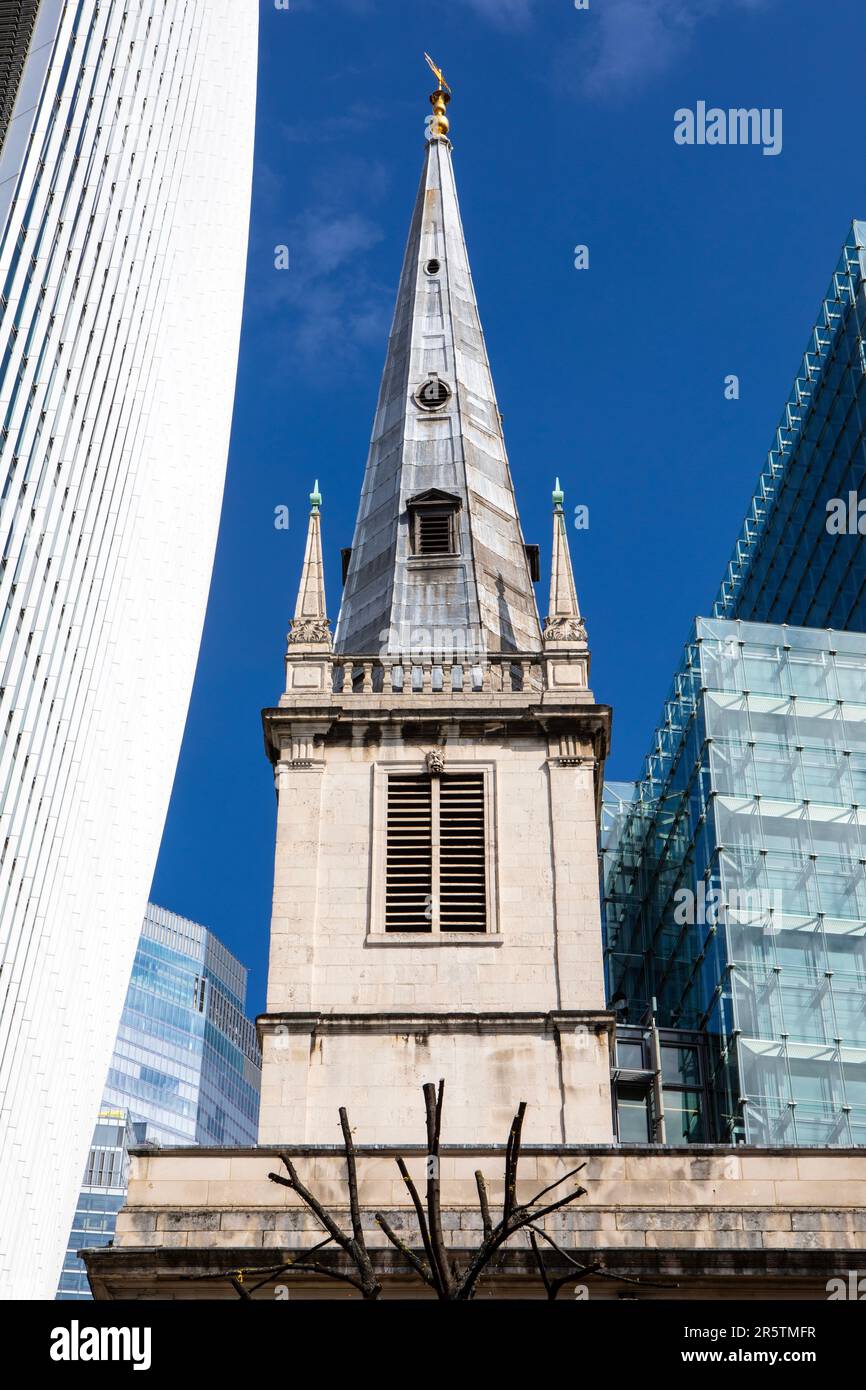 St. Margaret Pattens church, on Eastcheap in the City of London, UK. Stock Photo