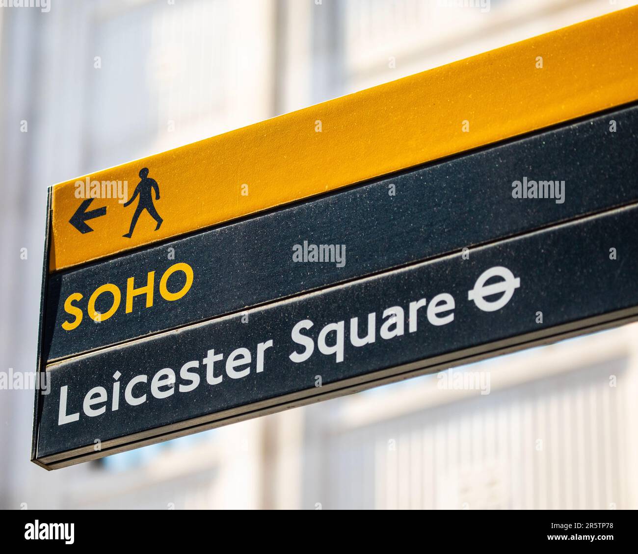 London, UK April 20th 2023 A pedestrian signpost showing the