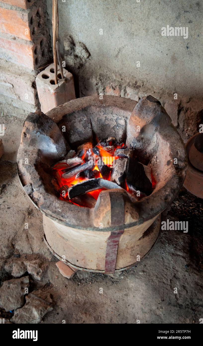 earth oven, This is a traditional terracotta oven in Vietnam Stock