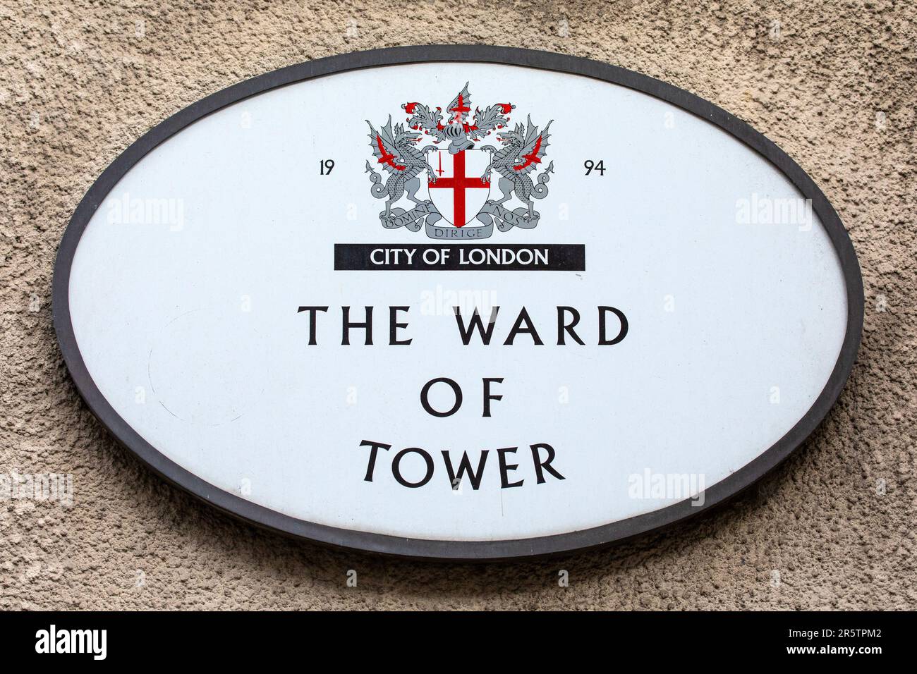 London, UK - April 27th 2023: A sign marking the location of the ward of Tower in the City of London, UK. Stock Photo