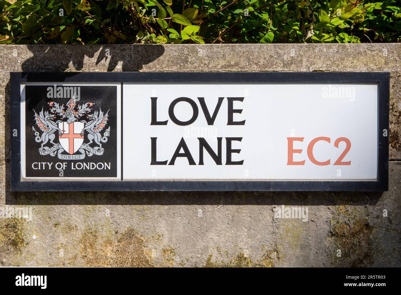 London, UK - April 20th 2023: Street sign for Love Lane, in the City of London, UK. Stock Photo