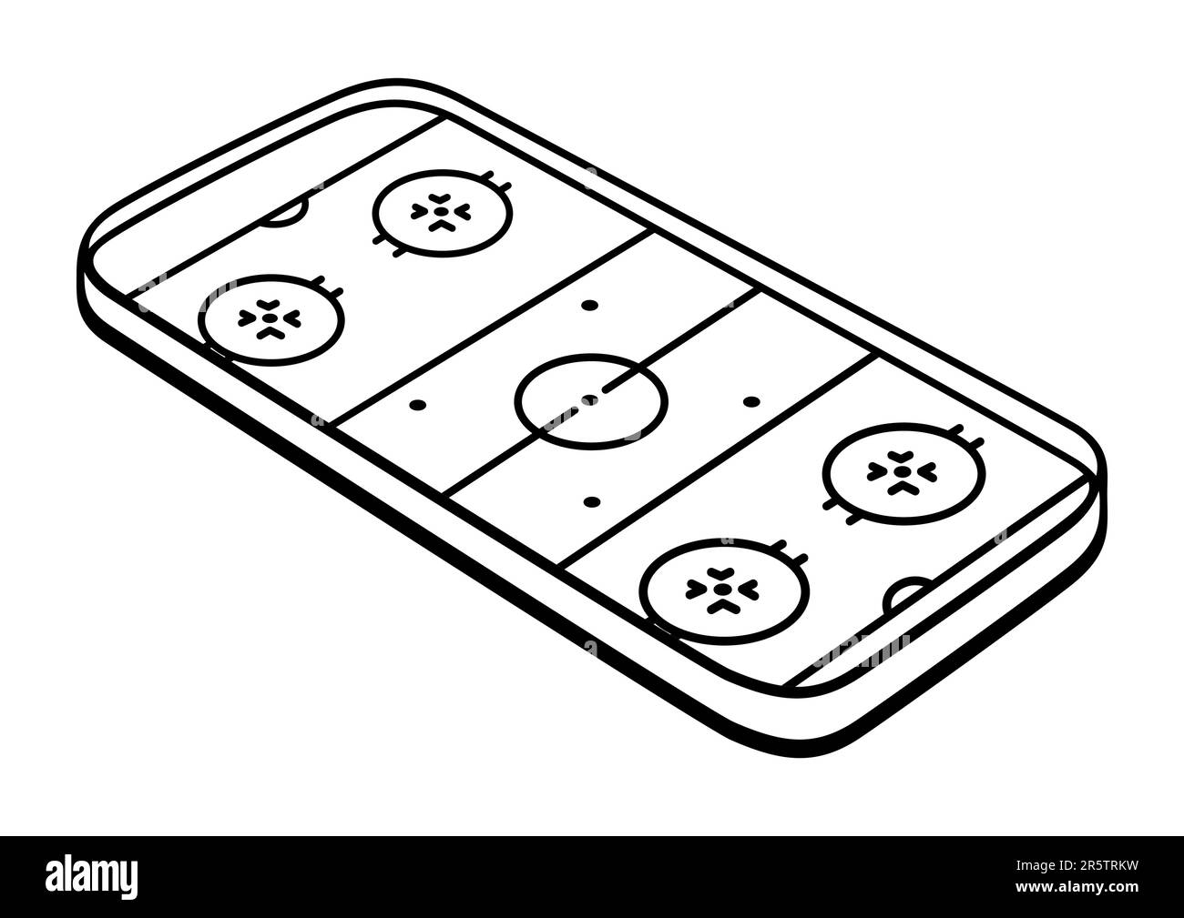 Hockey ice rink illustration. Sport club item or symbol. Healthy