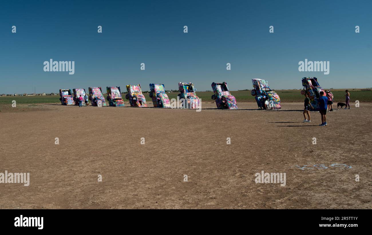 Cadillac Ranch Art Installation. Amarillo, Texas, USA Stock Photo - Alamy