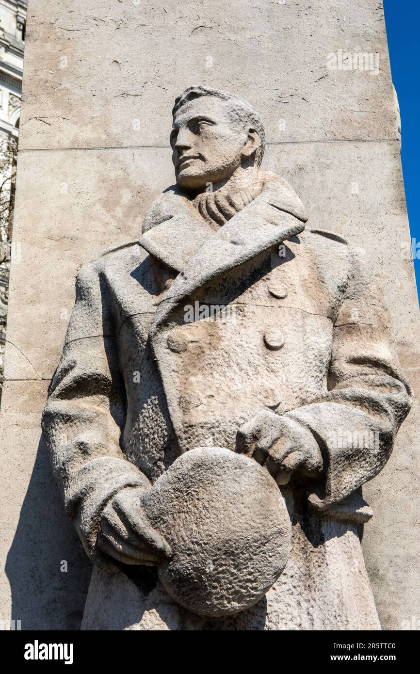 London, UK - April 17th 2023: A sculpture at the Tower Hill Memorial, in Trinity Square Gardens, London, UK. Stock Photo