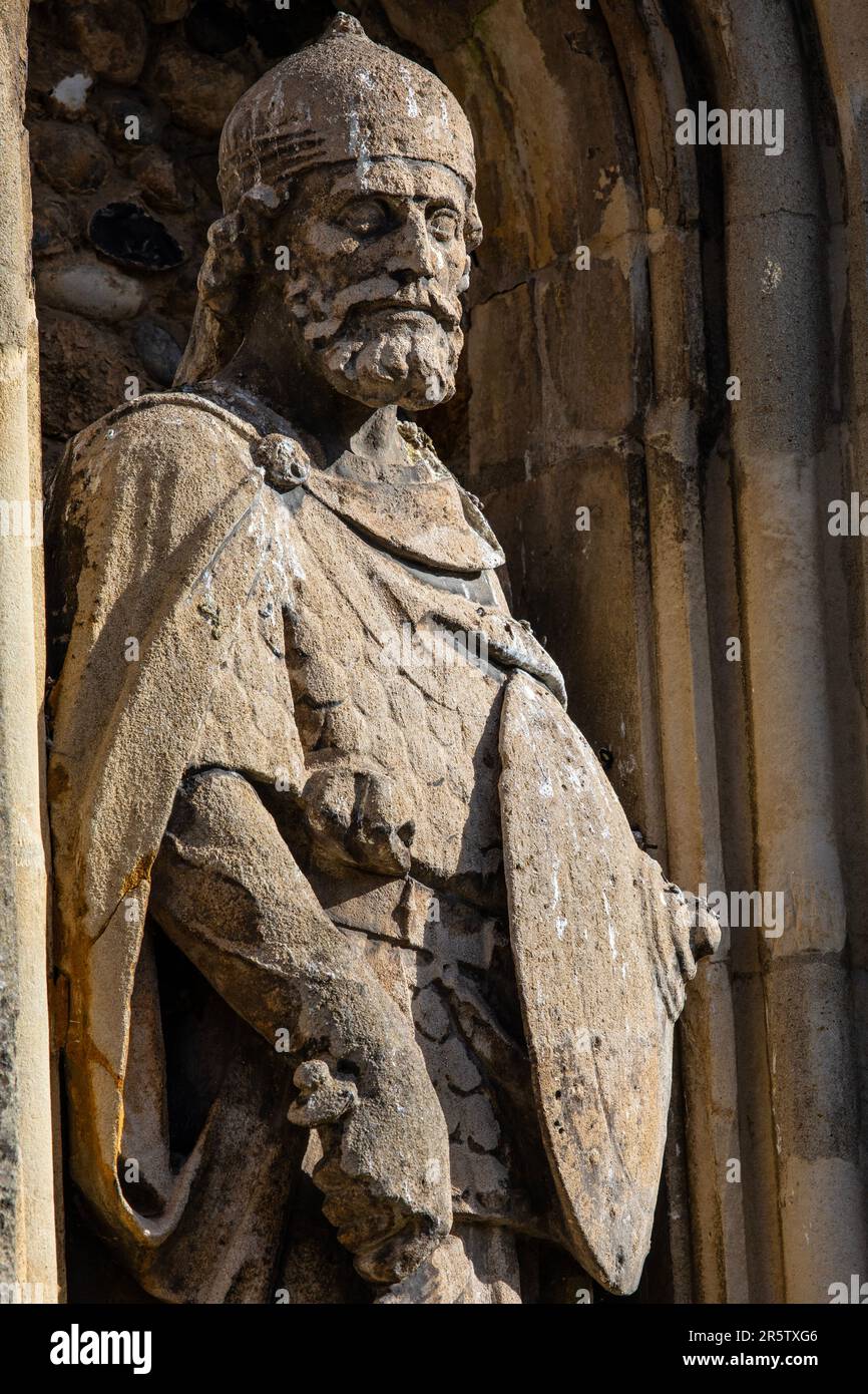 A sculpture of Byrhtnoth the hero of the famous battle of Maldon in