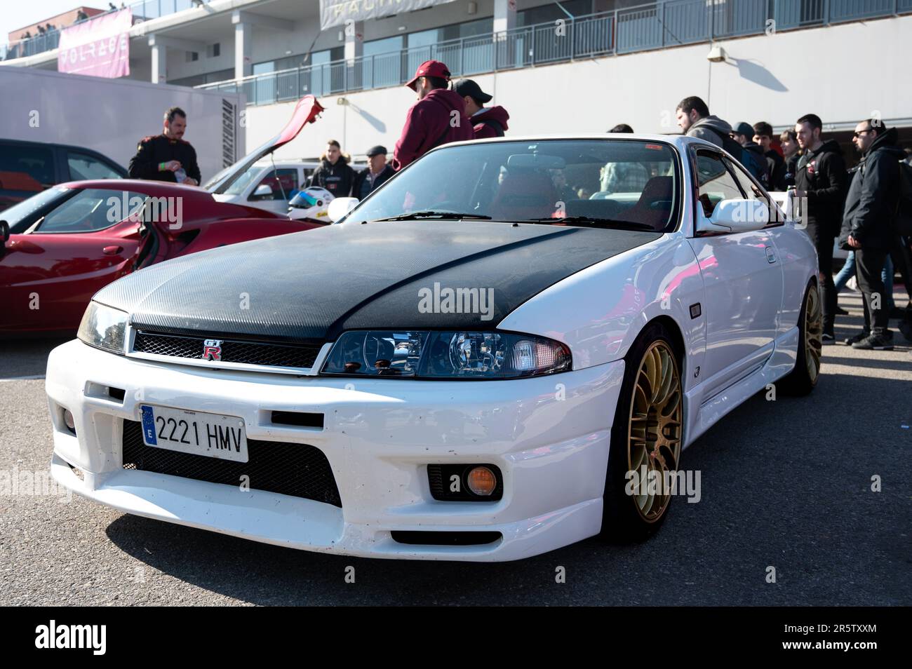 Detail of a beautiful classic Japanese sports car, the fabulous