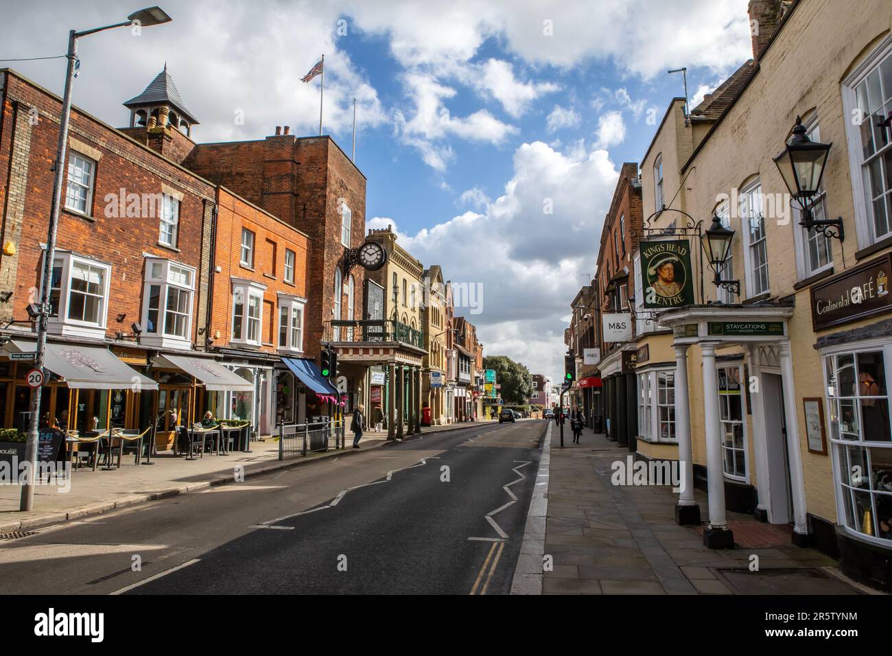 Essex, UK - March 24th 2023: View down the High Street in the town of Maldon in Essex, UK. Stock Photo