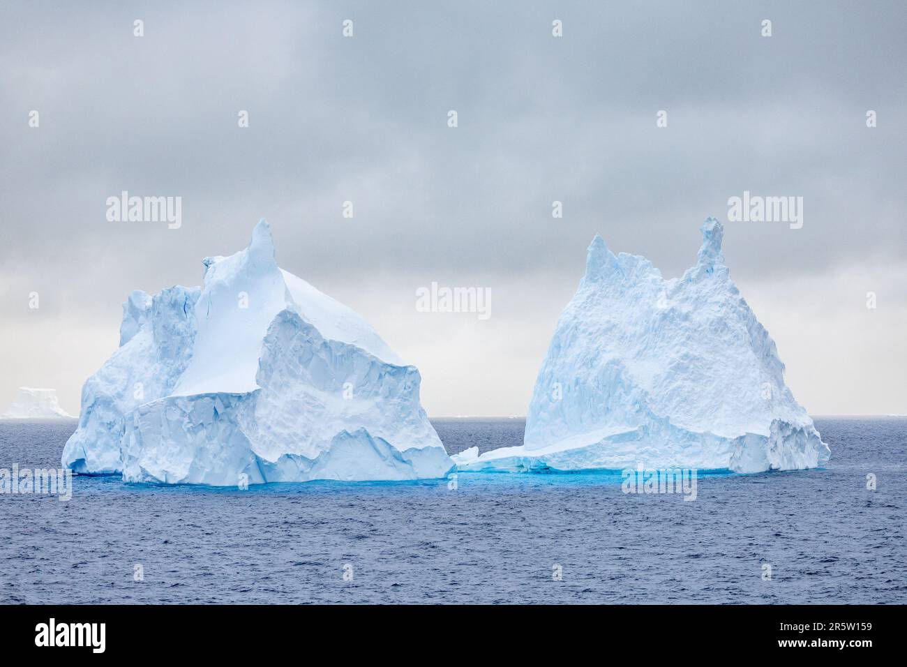 Icebergs floating in the Amundsen Sea Stock Photo