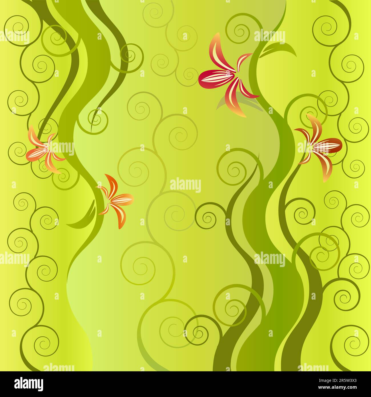 Green floral vector decor design background Stock Vector Image & Art ...