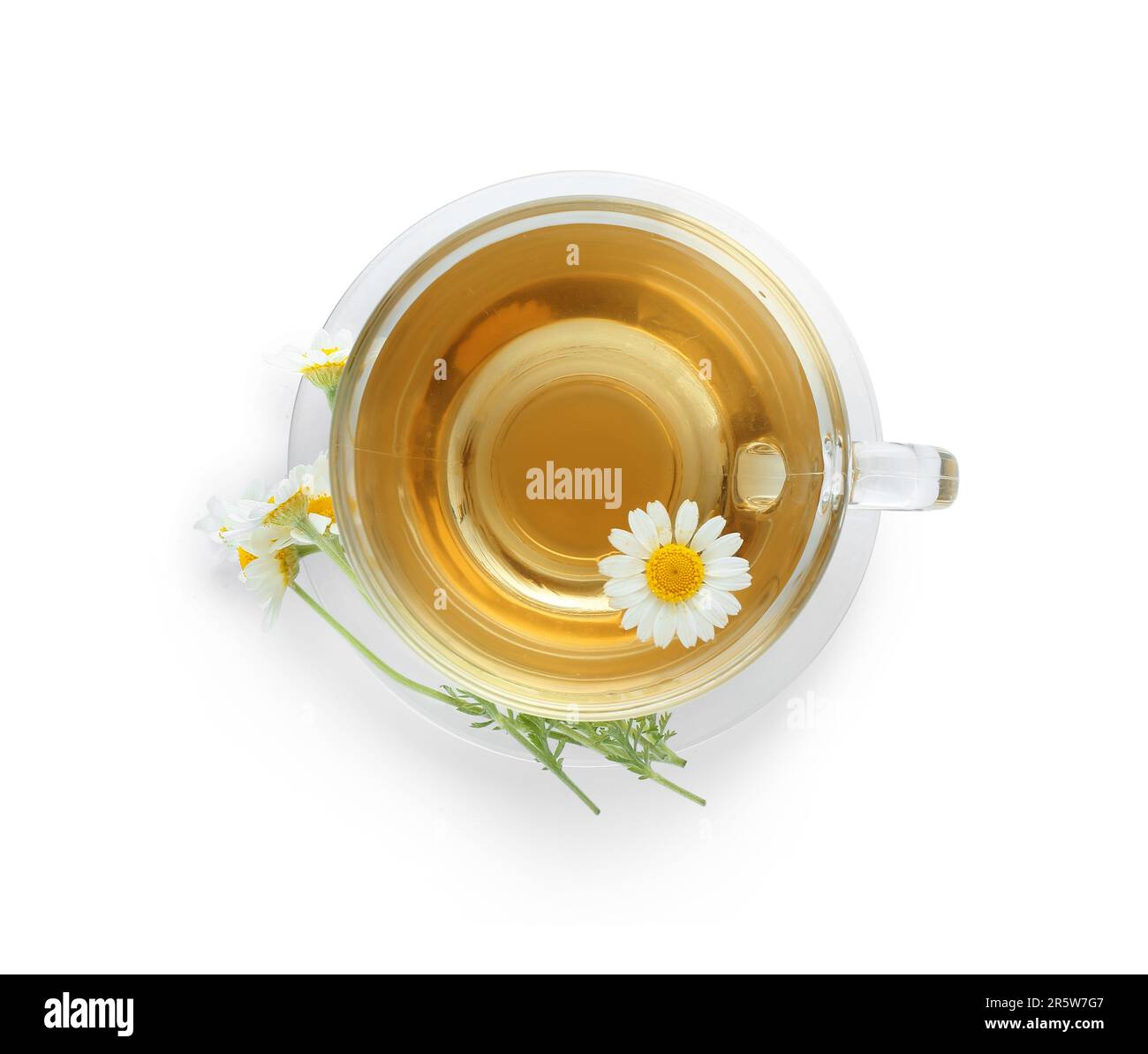 Cup of hot chamomile tea isolated on white background Stock Photo - Alamy