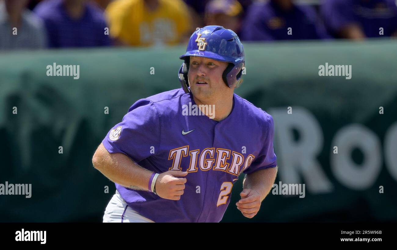 LSU first baseman Cade Beloso (24) runs during an NCAA baseball game on Friday, June 2, 2023, in