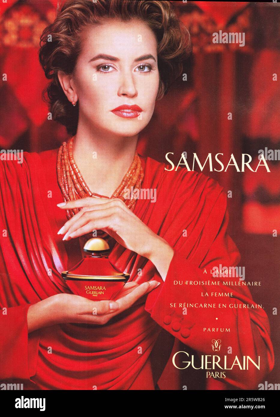 Guerlain Samsara perfume advertisement Guerlain Samsara publicite Stock Photo