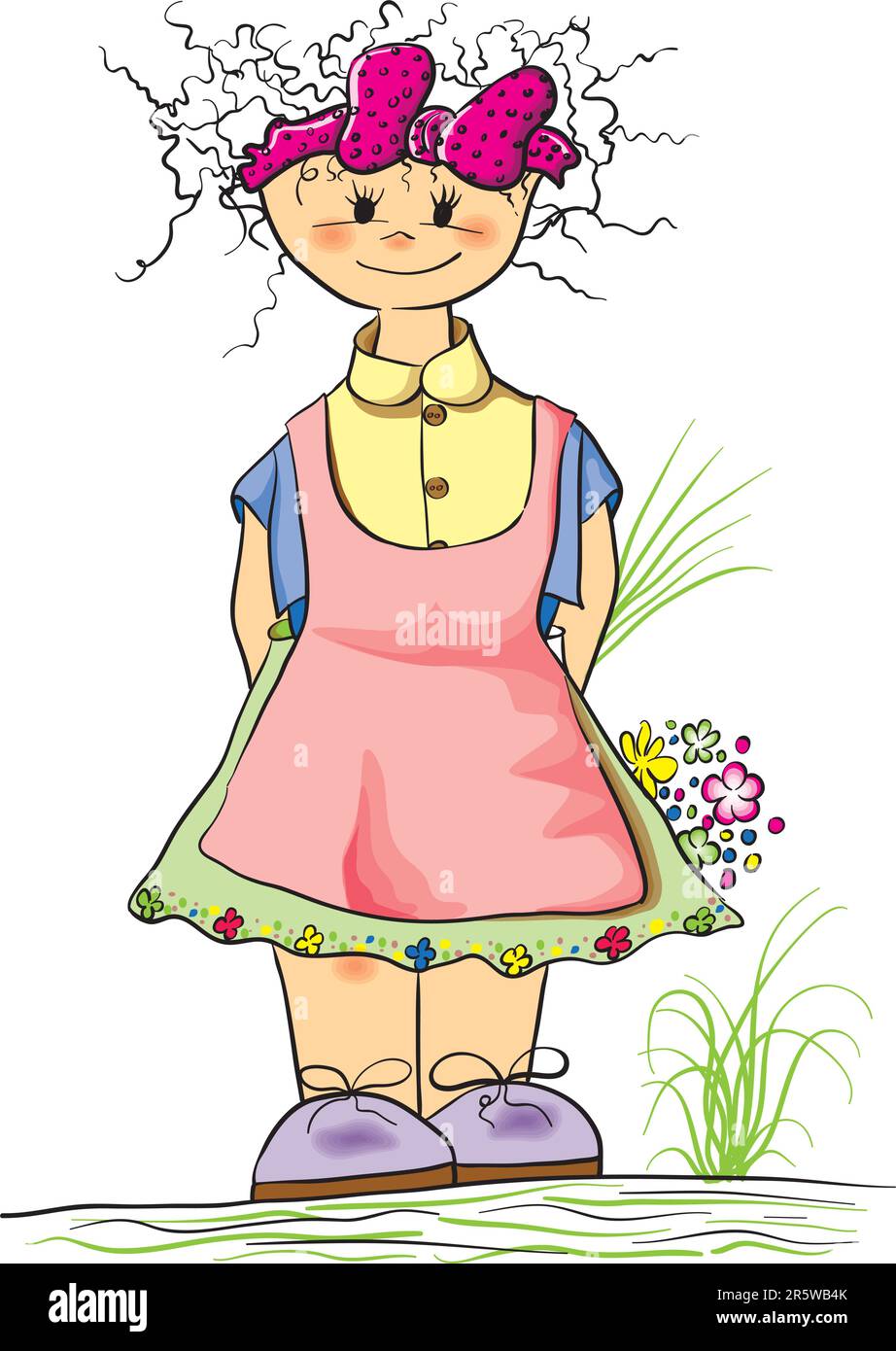 Illustration of cute girl Stock Vector Image & Art - Alamy