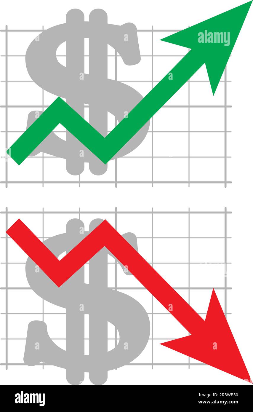 The diagram of an exchange rate. A vector illustration Stock Vector