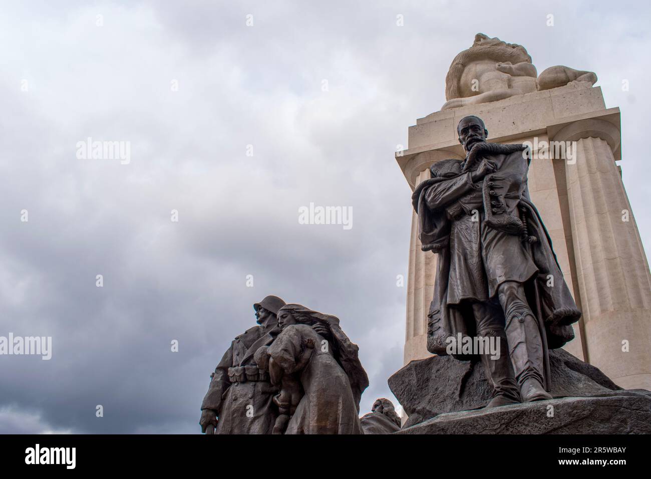 Budapest, Hungary - April 15, 2023 outside the parliament the majestic istvan tisza monument Stock Photo