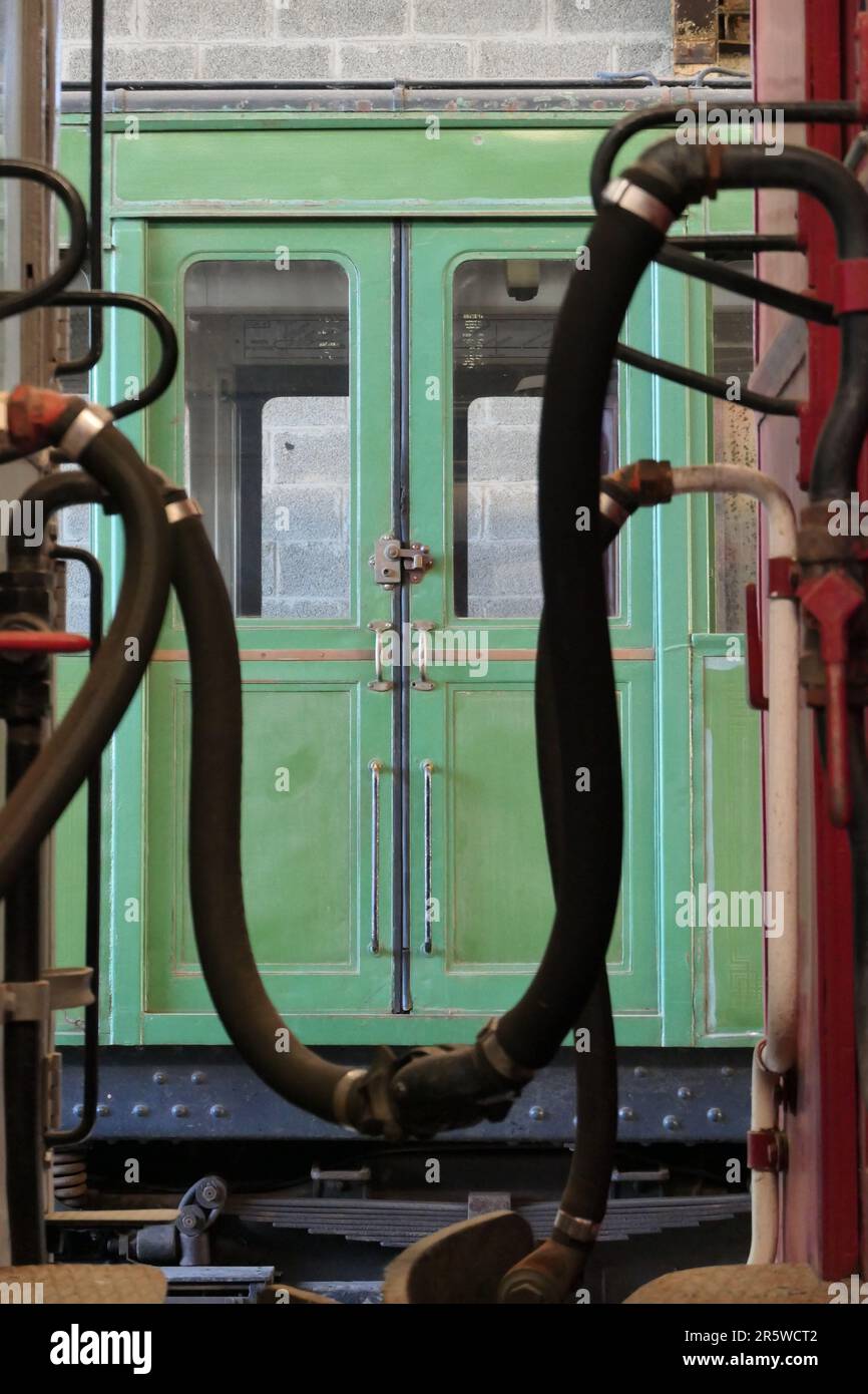 ADEMAS Versailles, historische Metrowagen // ADEMAS Versailles, historic Metro Cars Stock Photo