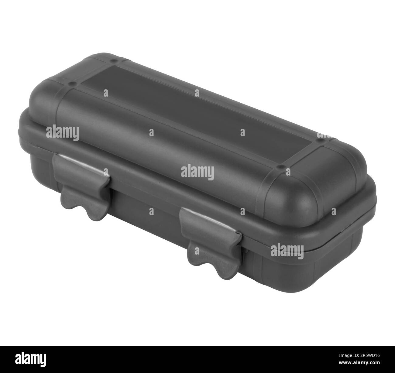 plastic waterproof container on a white background in insulation Stock