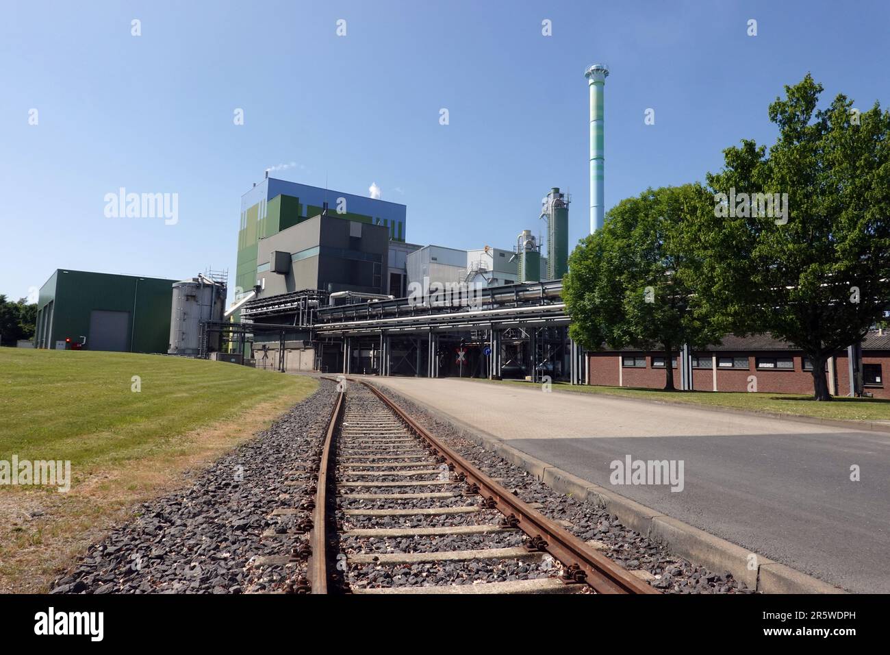 Smurfit Kappa Papierfabrik Zülpich - betriebseigenes Gaskraftwerk zur Stromerzeugung, Nordrhein-Westfalen, Deutschland Stock Photo