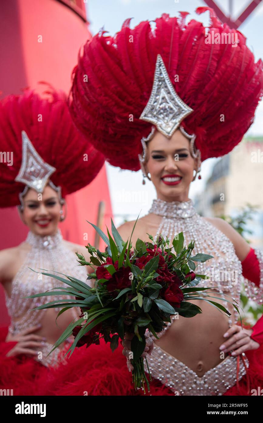 paris-france-05th-june-2023-dancers-of-the-moulin-rouge-attending