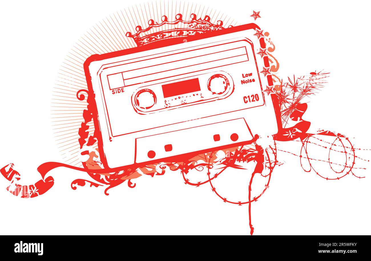 Cassette Tape Stencil . Vector illustration Stock Vector Image & Art